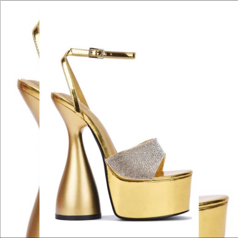 Gold bedazzled Barbie heel